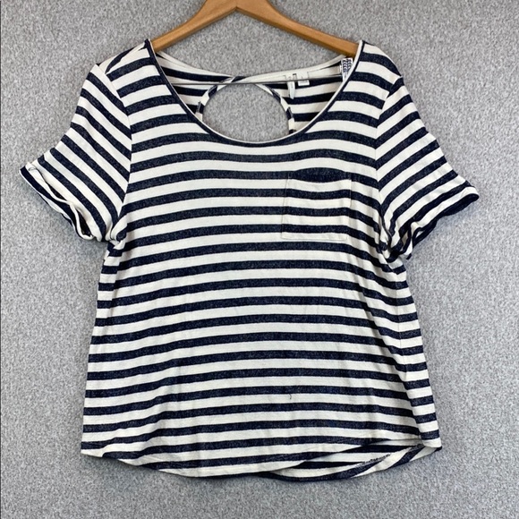 Cato fisherman style tee short sleeve L nautical preppy keyhole in back soft - Picture 1 of 7